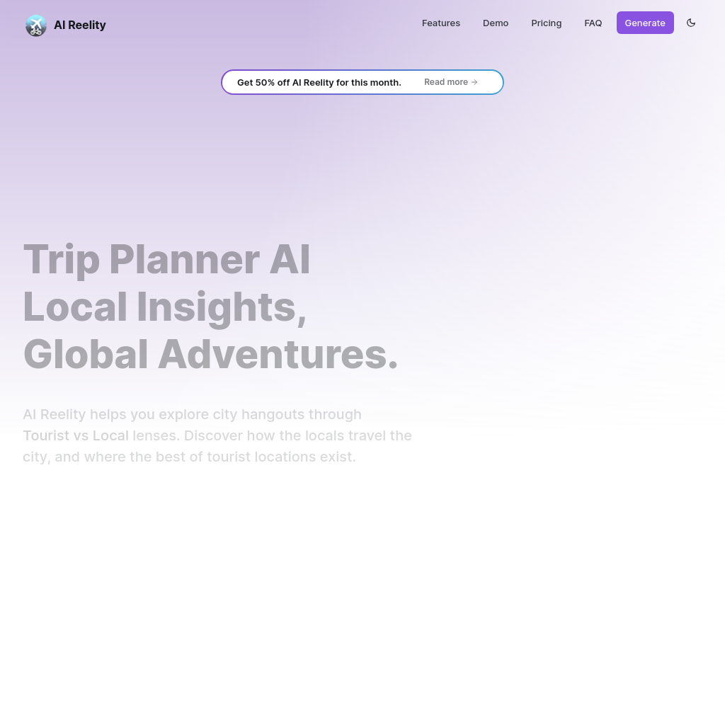 AI Reelity Trip Planner