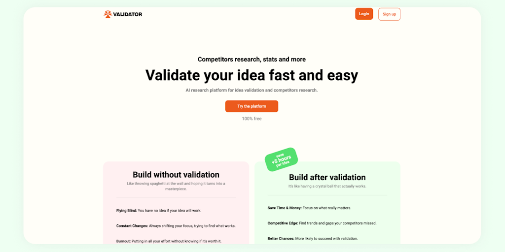 Validator Research And Validate Your Micro Saas Ideas Fast As A