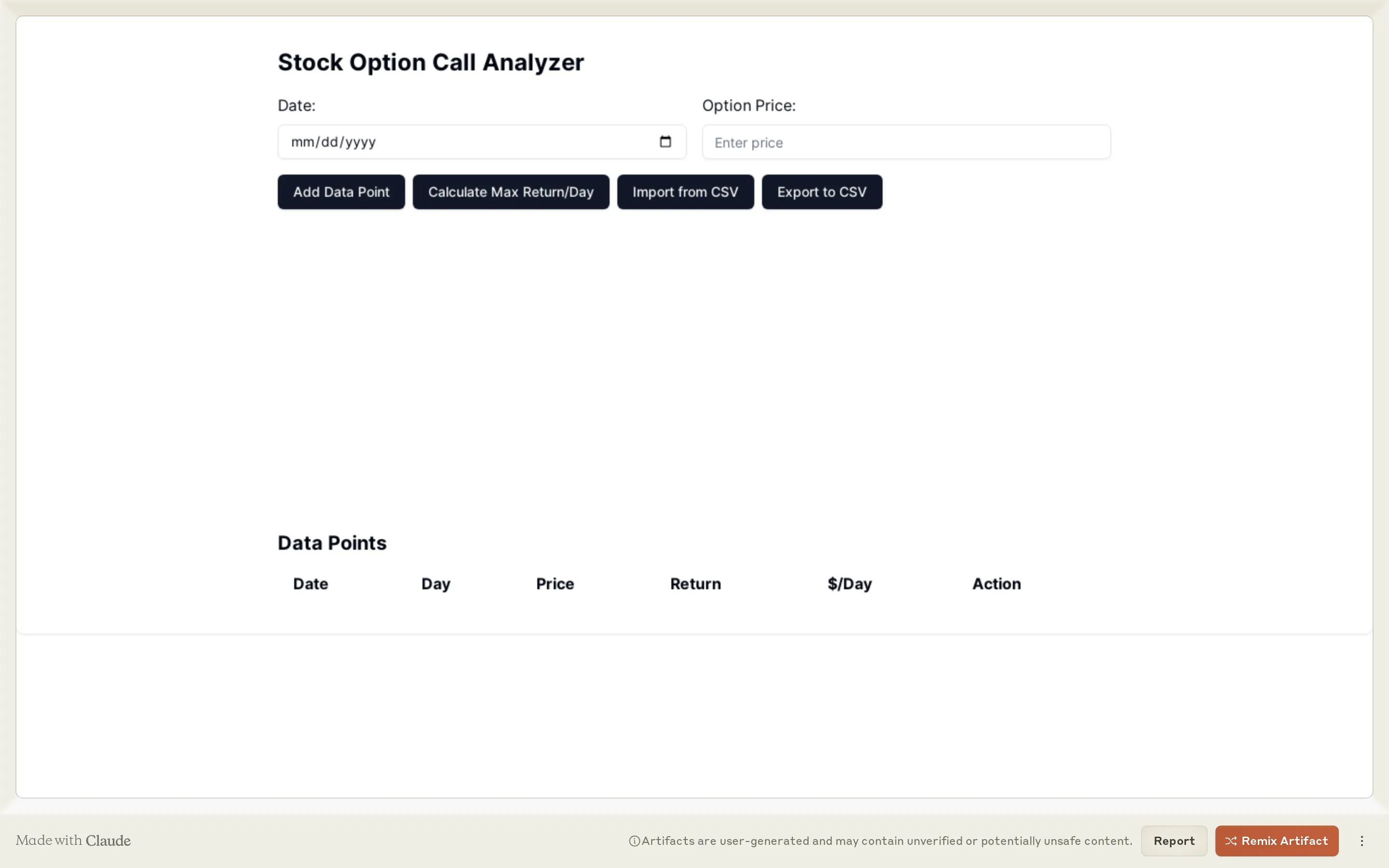 Stock Option Analyzer Wrapper