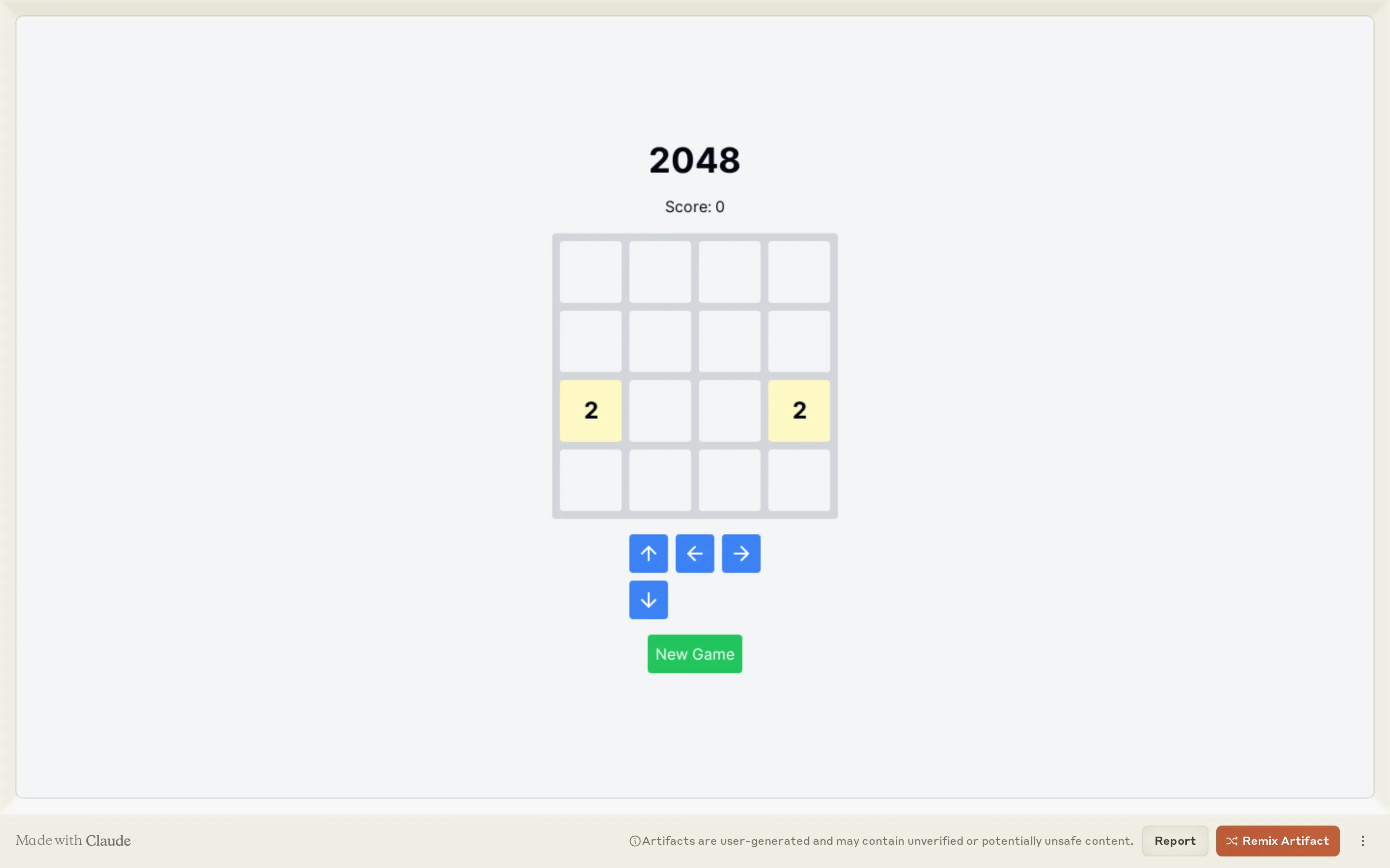 2048 Game Implementation