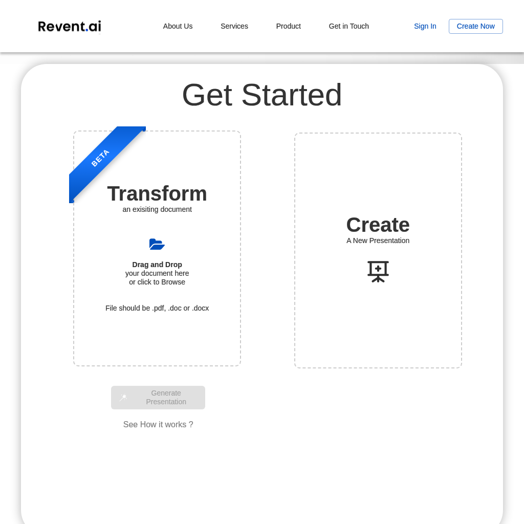 Revent ai ai presentations in seconds aistage