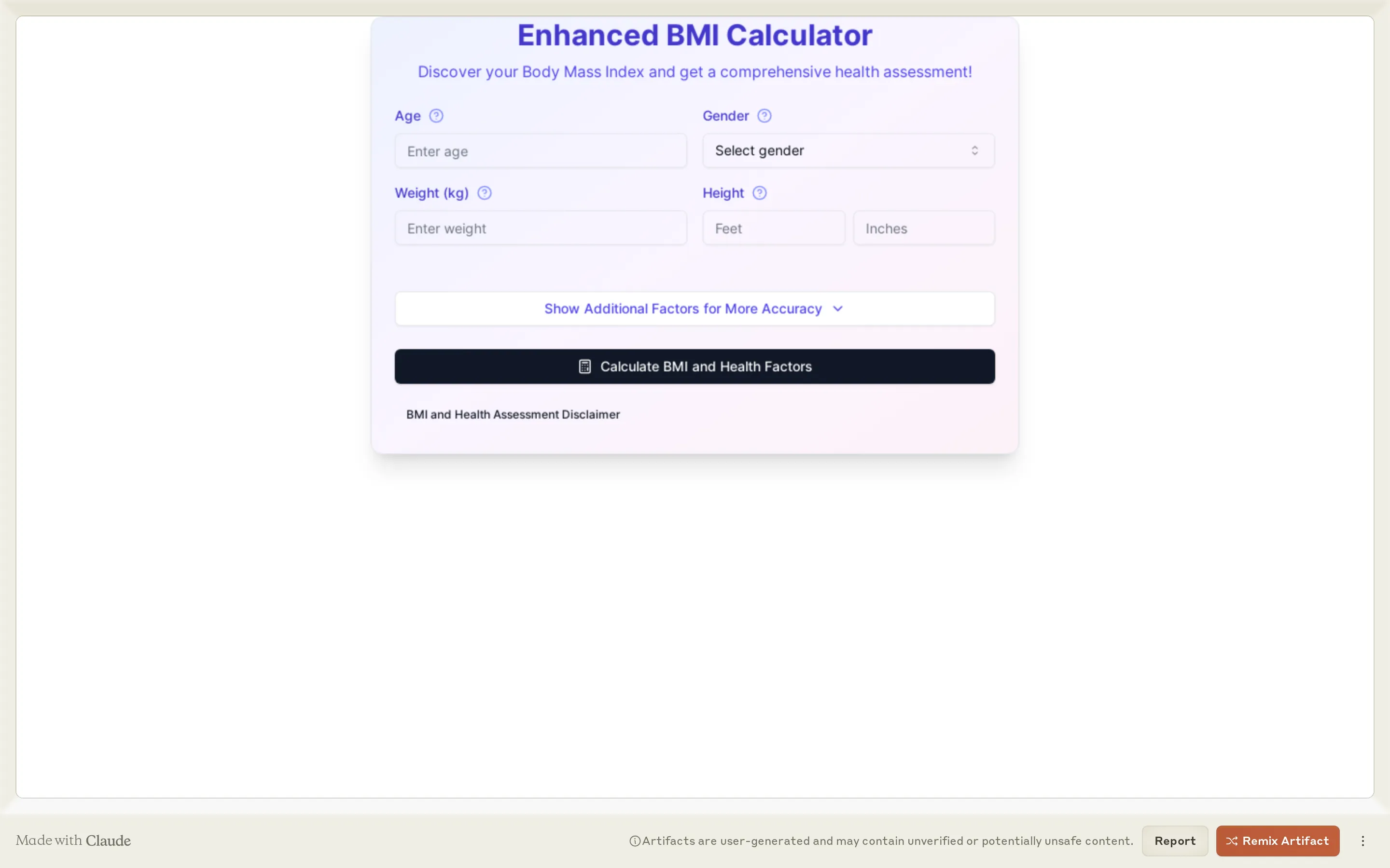 Enhanced BMI Calculator